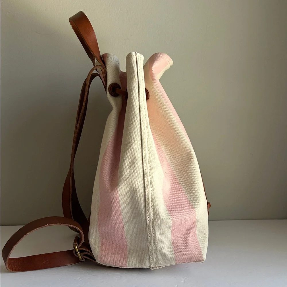 Madewell Somerset Stripe Canvas & Leather Backpack